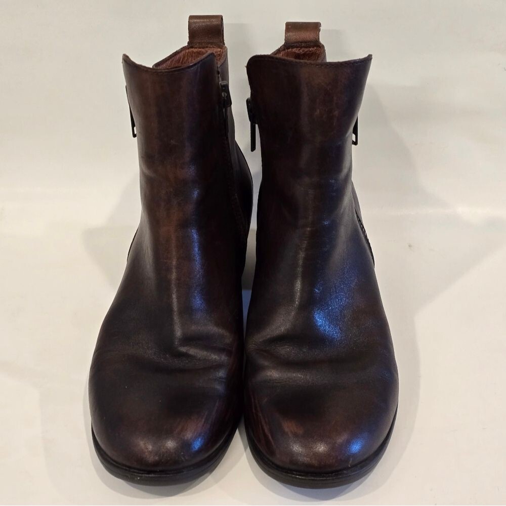 Born Ankle Boots Womens Size 7.5 Landa Brown Leather Booties - Picture 3 of 6